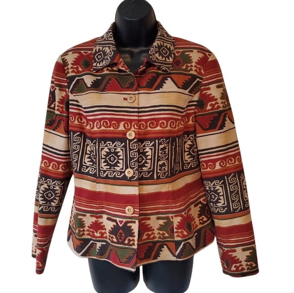 Coldwater Creek Southwest jacket Petite 10 - Picture 1 of 8